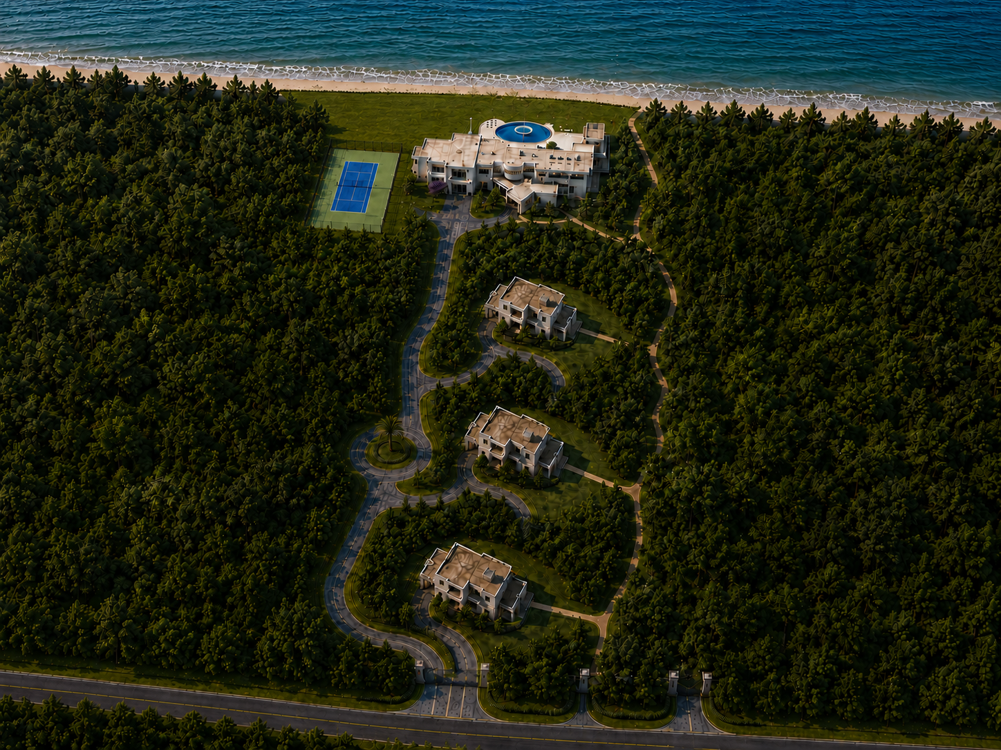 Aerial view of the property — reimagined
